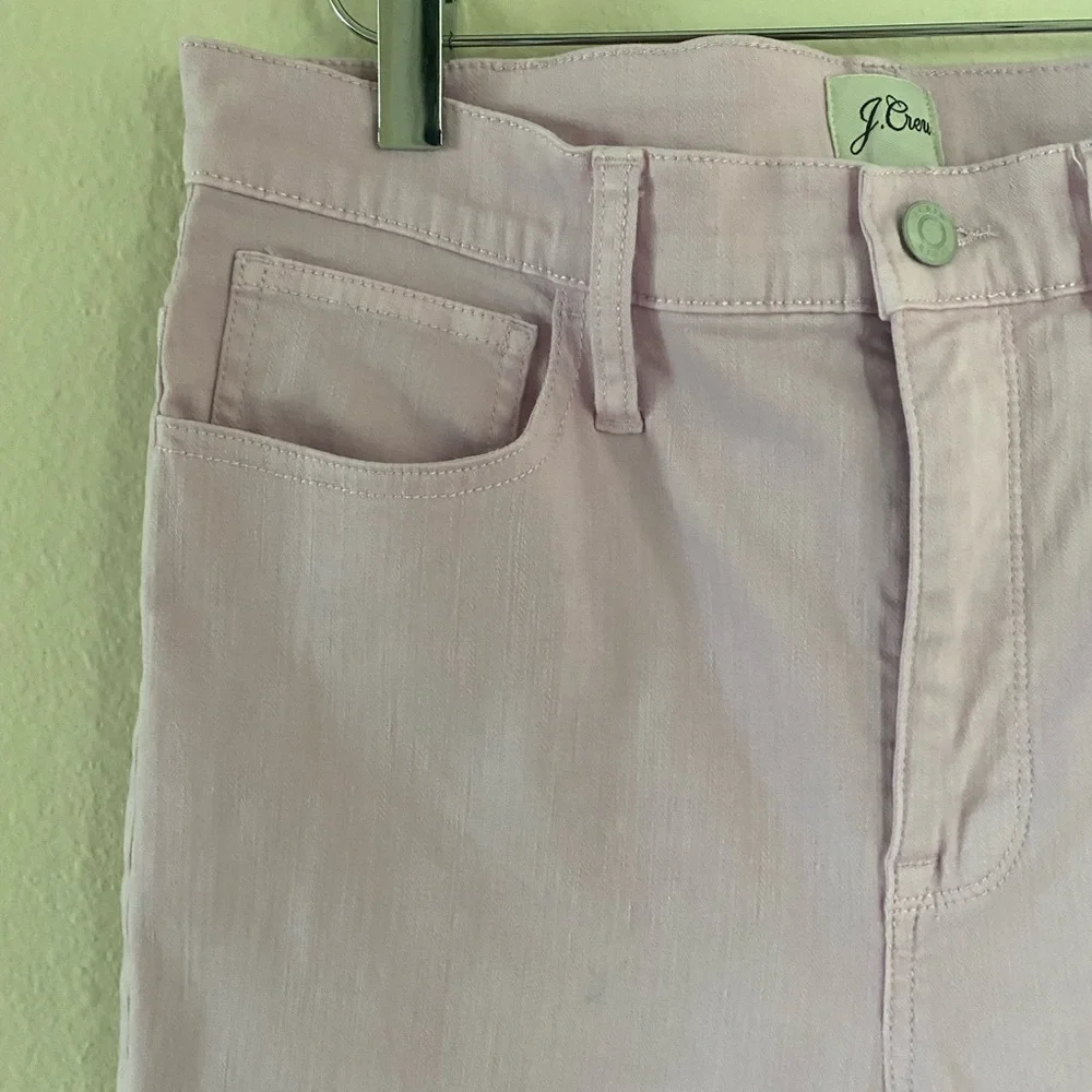 J. Crew Women’s 9”Billie Demi Boot Crop Denim Pants in Light Pink Size 28/6 - Picture 6 of 16